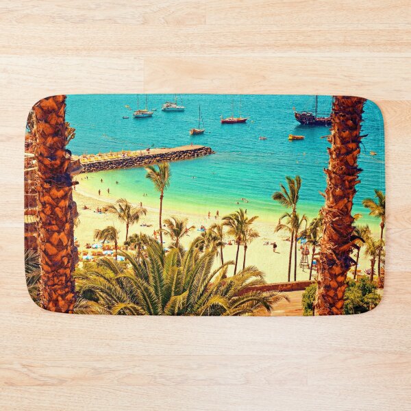 Item preview, MARITIME #4 - Fishing Boats Off Palm-Lined Beach designed and sold by DEL-Productions.
