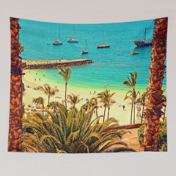 Item preview, MARITIME #4 - Fishing Boats Off Palm-Lined Beach designed and sold by DEL-Productions.