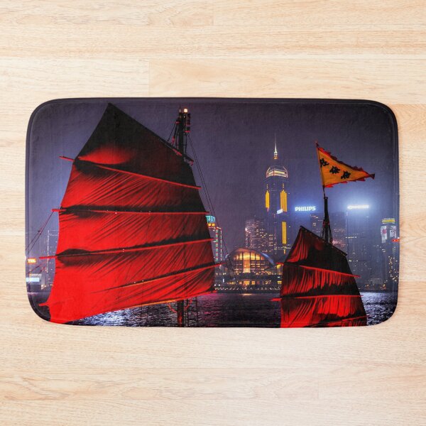 Item preview, MARITIME #6 - Red Junk Sails at Hong Kong Harbor at Nighttime designed and sold by DEL-Productions.