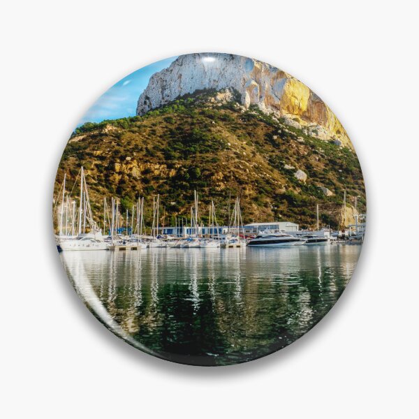 Item preview, MARITIME #7 - Boats Docked at base of Granite Rock Reflected in Water designed and sold by DEL-Productions.