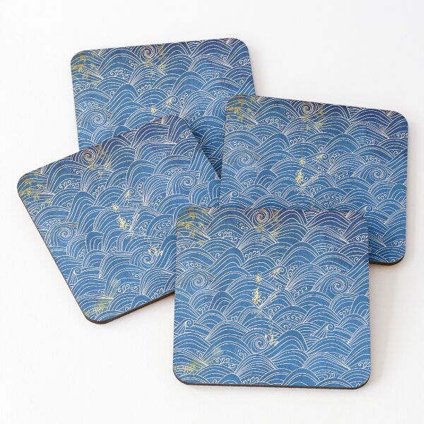 Item preview, Vintage Asian-Inspired Elegant Blue Ocean Waves Pattern designed and sold by DEC02.