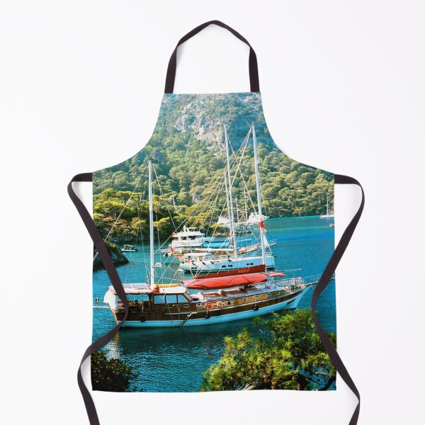 Item preview, MARITIME #11 - Anchored Boats in Cove Surrounded by Lush Hills designed and sold by DEL-Productions.