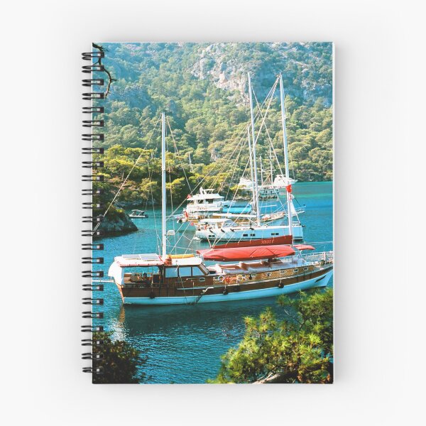 Item preview, MARITIME #11 - Anchored Boats in Cove Surrounded by Lush Hills designed and sold by DEL-Productions.