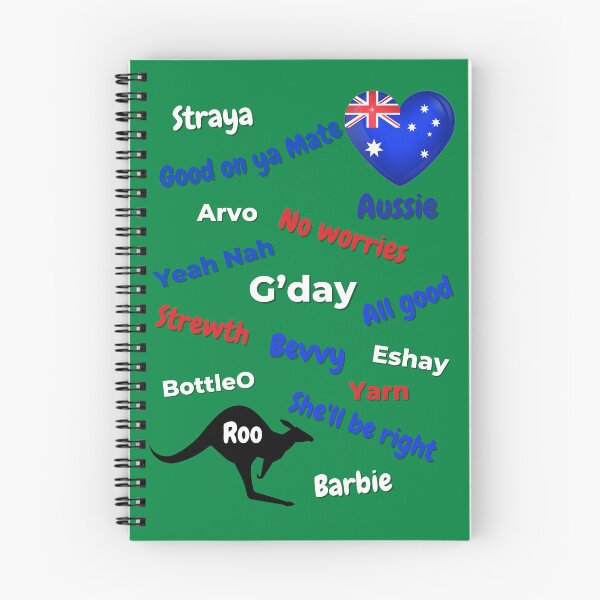 Item preview, Australian Aussie Words Expressions Slang Humor Green  designed and sold by Down Downunder.