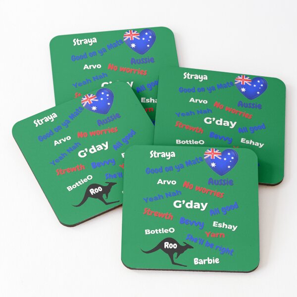 Item preview, Australian Aussie Words Expressions Slang Humor Green  designed and sold by Down Downunder.