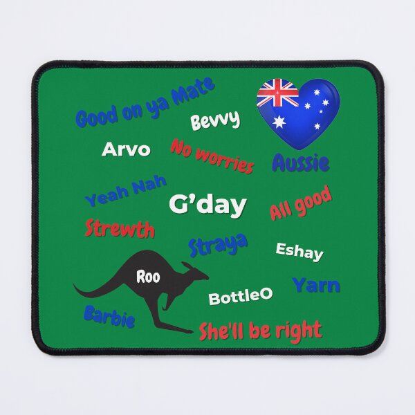 Item preview, Australian Aussie Words Expressions Slang Humor Green  designed and sold by Down Downunder.