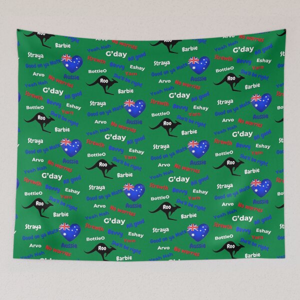 Item preview, Australian Aussie Words Expressions Slang Humor Green  designed and sold by Down Downunder.