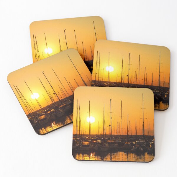 Item preview, MARITIME #13 - Boat Masts Silhouetted Against Setting Sun designed and sold by DEL-Productions.