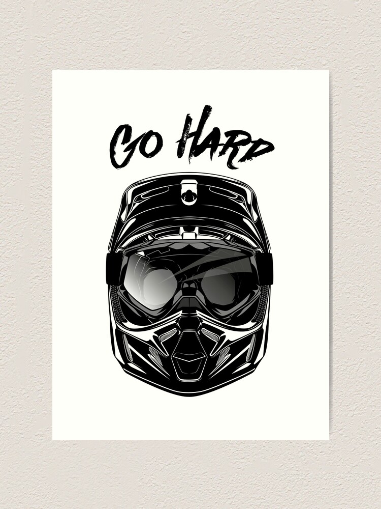 Motocross dirt motorbike helmet Art Print