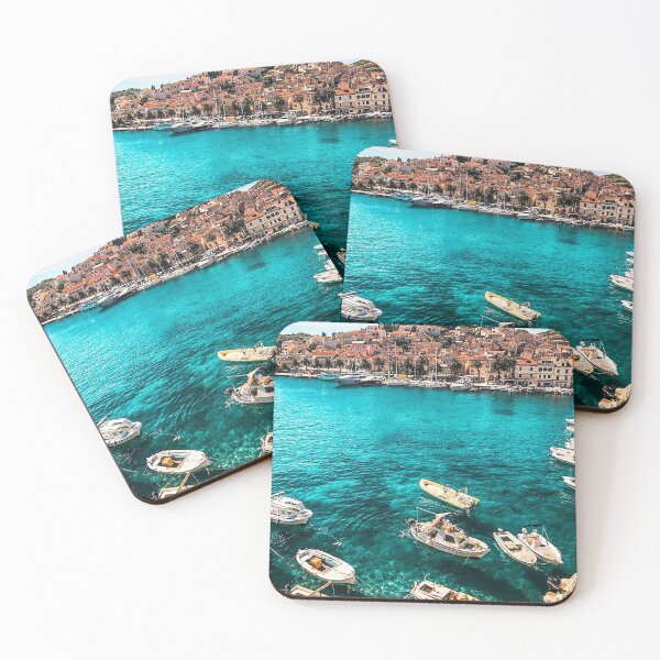 Item preview, MARITIME #18 - Cove with Crystal Clear Turquoise Water Floating Boats designed and sold by DEL-Productions.