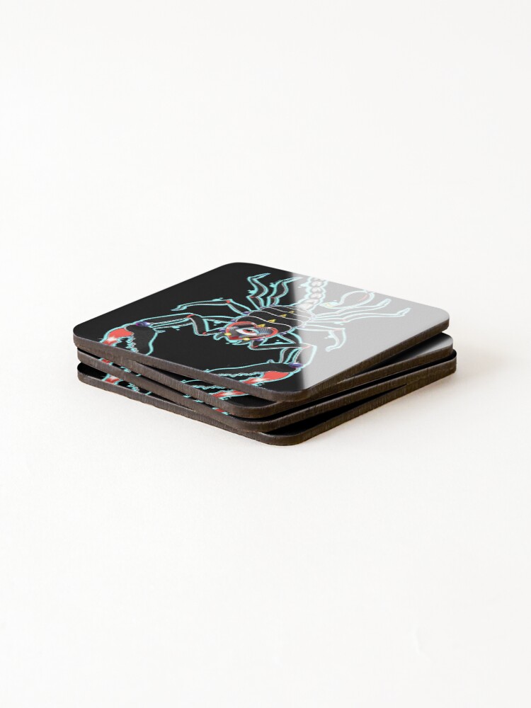 Thumbnail 4 of 5, Coasters (Set of 4), Chrome scorpion designed and sold by Rabbid--Rabbit.