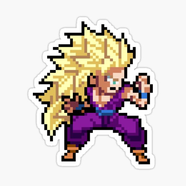 Pegatina For Sale Con La Obra Gohan Super Saiyan 3 Hq Edición De Píxeles De Adventfan Redbubble 6610