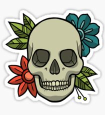Flowers Skull Sticker