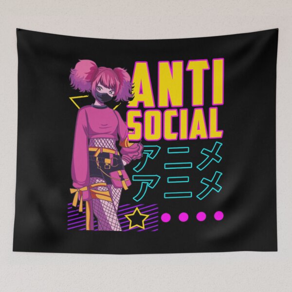 Item preview, Aesthetic Anti Social Anime Girl Vaporwave EDM designed and sold by AlinHomes.