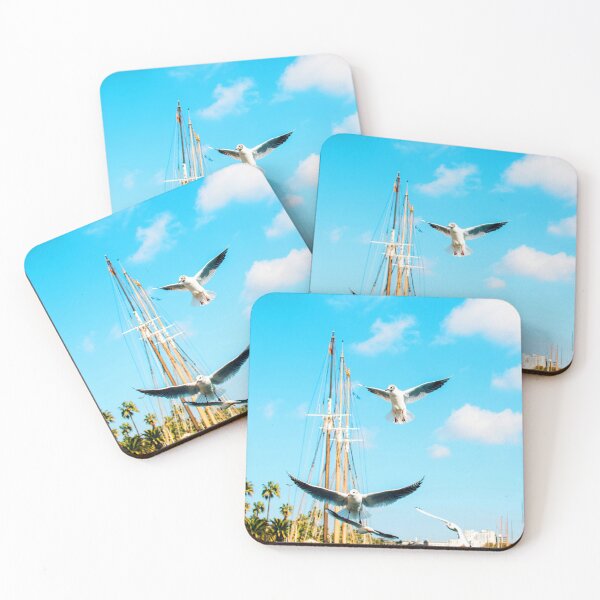 Item preview, MARITIME #23 - Seagulls Flying by Sailboat Masts designed and sold by DEL-Productions.