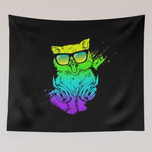 Item preview, Colorful Kitty DJ Techno Cat Music edm Party designed and sold by AlinHomes.