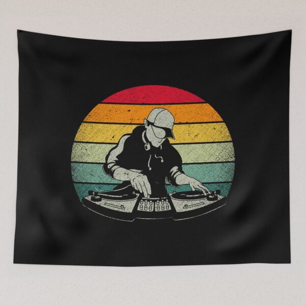 Item preview, Colorful Retro DJ Techno Music edm Party designed and sold by AlinHomes.
