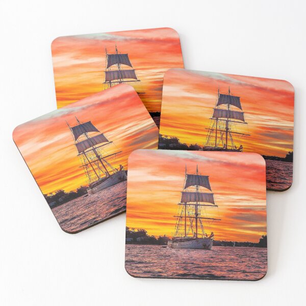 Item preview, MARITIME #25 - Classic Square-Rigged Sailing Ship at Sunset designed and sold by DEL-Productions.