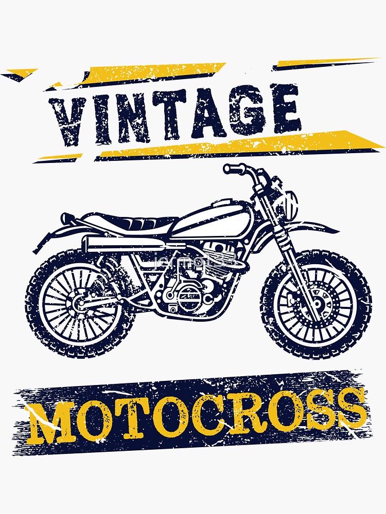 "Vintage Motocross Dirt Bike Graphic Design" Sticker for Sale by jermo133 Redbubble