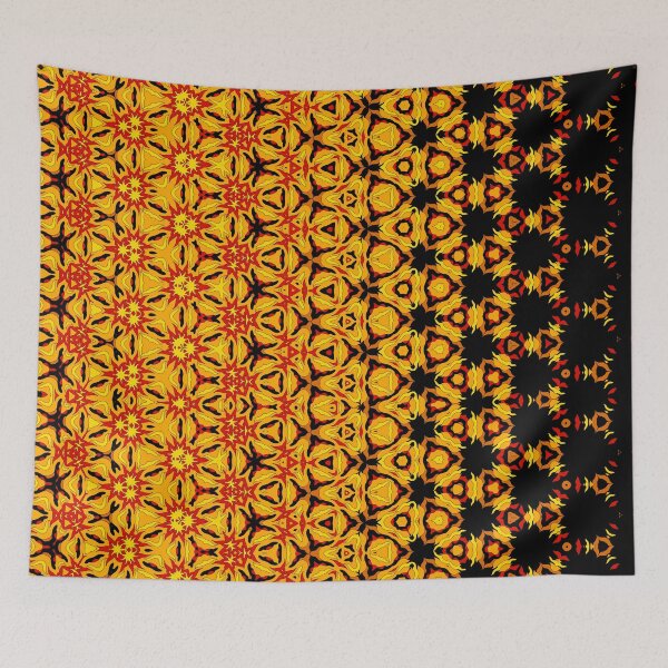 Item preview, Flames to Darkness Geometry Optical Art Abstract Illusion Red Yellow Black Intense designed and sold by ArticLotusShop.