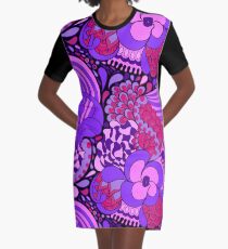 60s hippie psychedelic pattern Graphic T-Shirt Dress