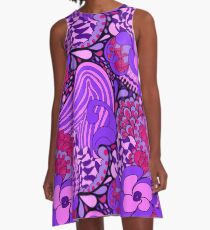 60s hippie psychedelic pattern A-Line Dress