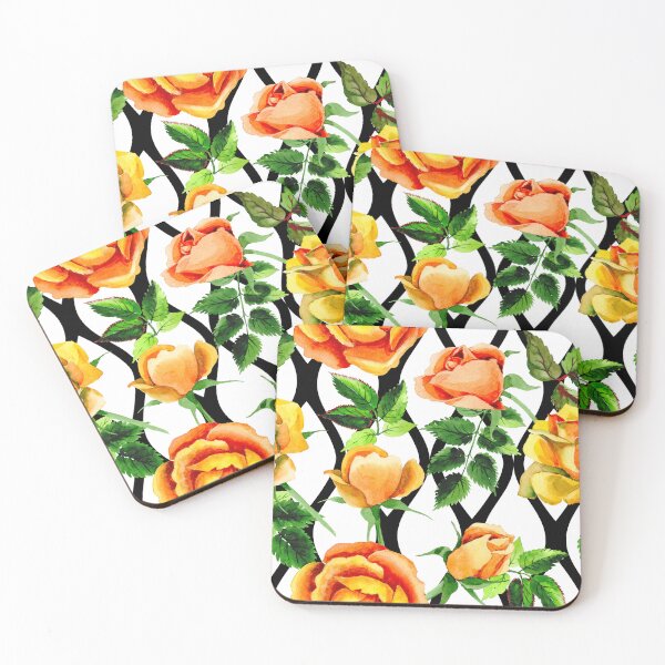 Item preview, Pink and orange watercolor roses designed and sold by FGCART.