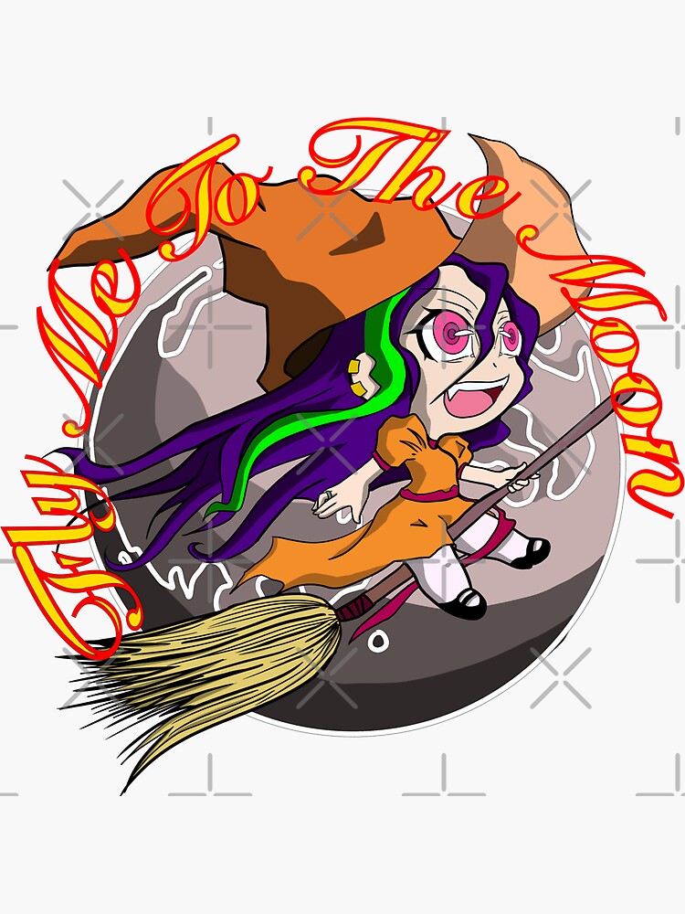 Halloween Witch Broom Moon Chibi Sticker For Sale By Akemitsuji Redbubble 1925