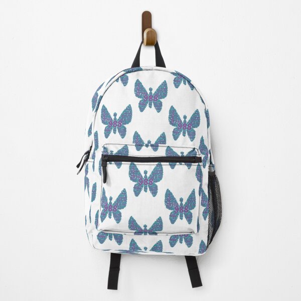 Item preview, 988 Suicide Prevention Lifeline Butterfly shaped word cloud in purple and teal designed and sold by JoyOfHopeStore.