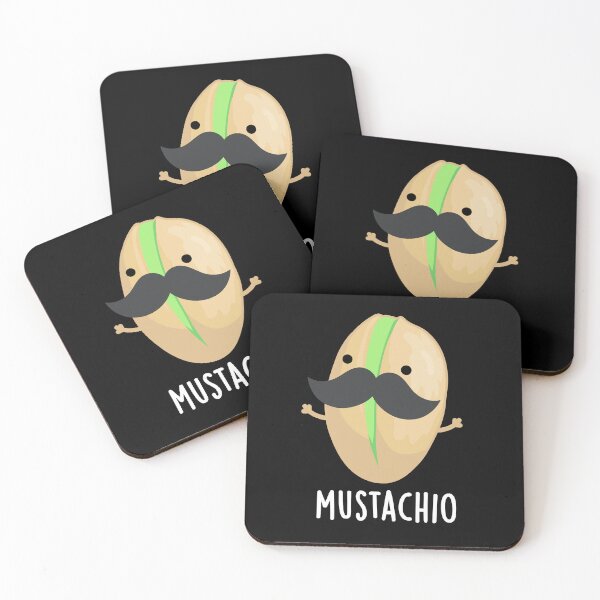 Item preview, Mustachio Mustache Funny Pistachio Puns (Dark BG) designed and sold by punnybone.