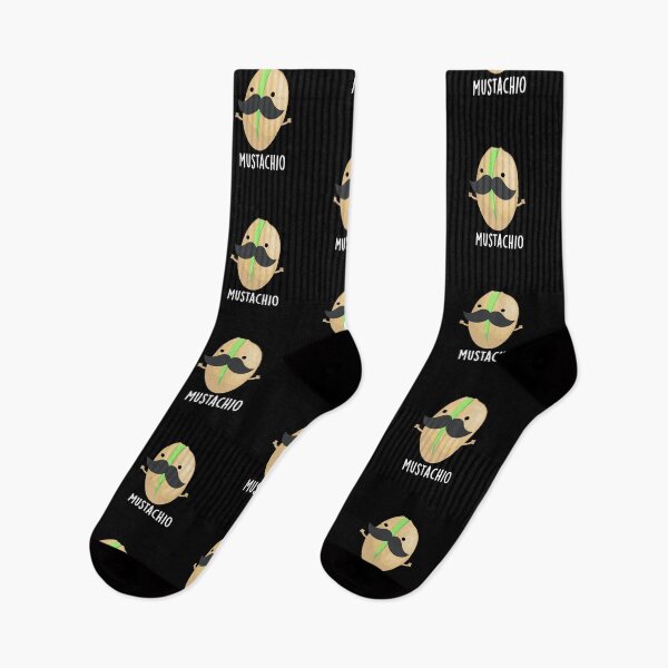 Item preview, Mustachio Mustache Funny Pistachio Puns (Dark BG) designed and sold by punnybone.