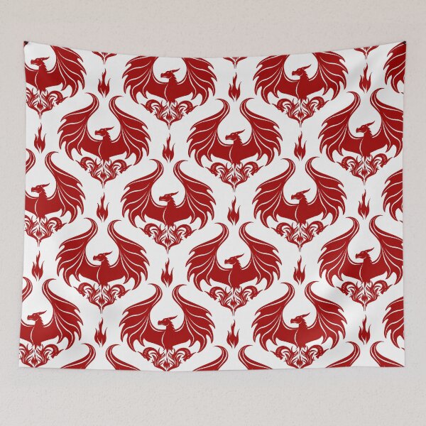 Item preview, Dragon Damask - Ruby Red designed and sold by Art-by-Aelia.