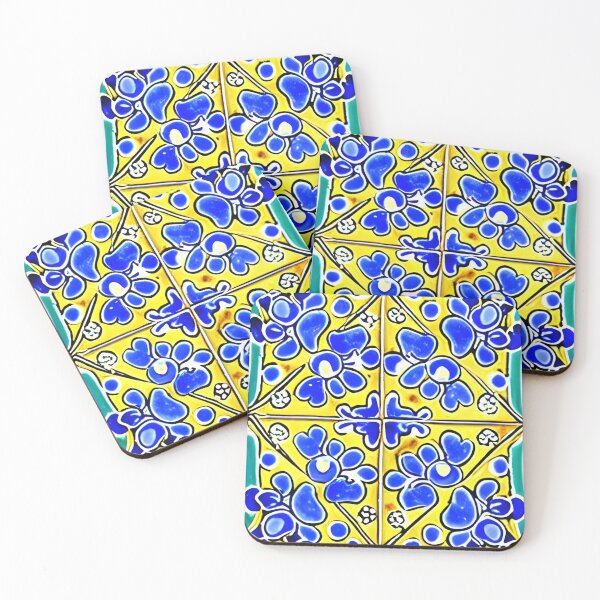 Item preview, Cheery Blue and Yellow Ceramic Tile designed and sold by IlluminatedPage.