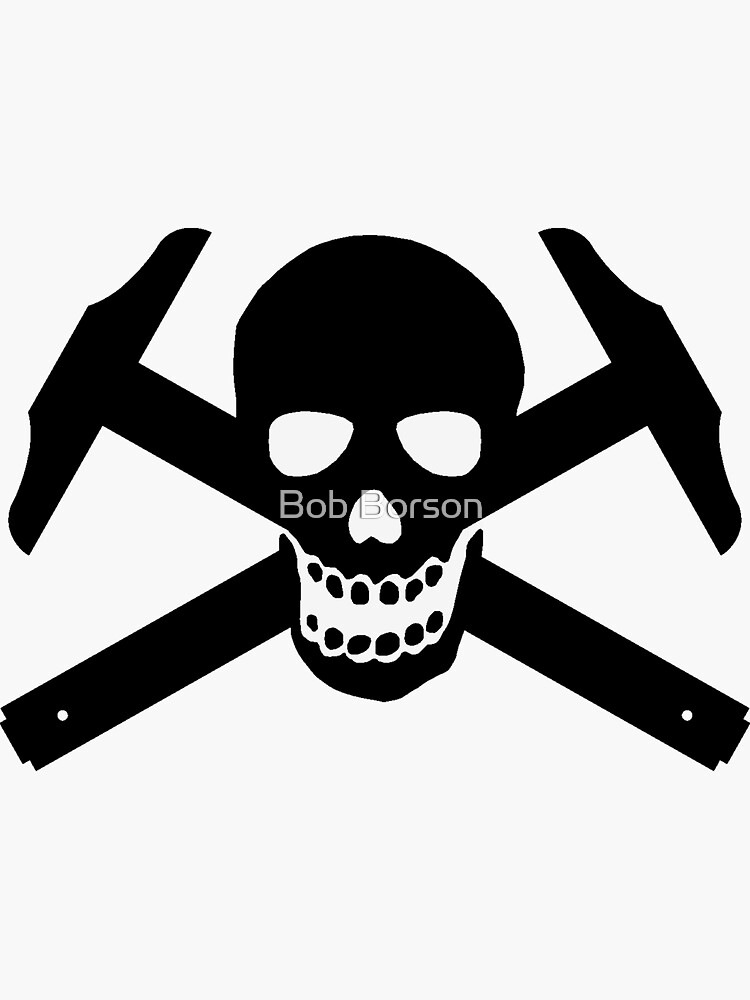 Architectural Jolly Rogers Black Image (sticker only) by bobborson
