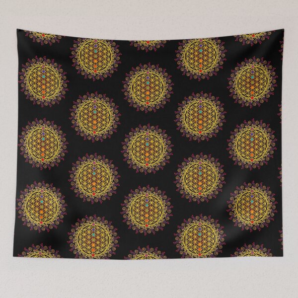 Item preview, FLOWER OF LIFE, CHAKRAS, SPIRITUALITY, YOGA, ZEN, designed and sold by TVShirtShopll.