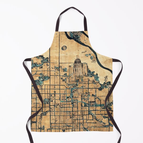 Item preview, Tulsa city map in Japanese print style designed and sold by PinkandSalty.