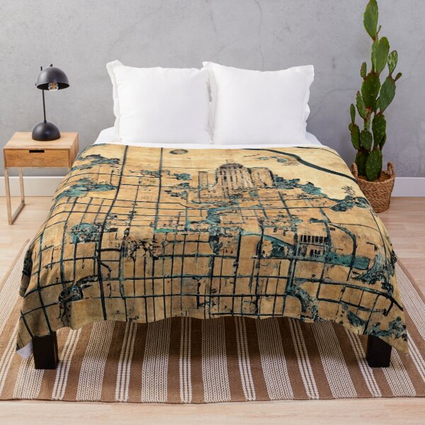 Item preview, Tulsa city map in Japanese print style designed and sold by PinkandSalty.