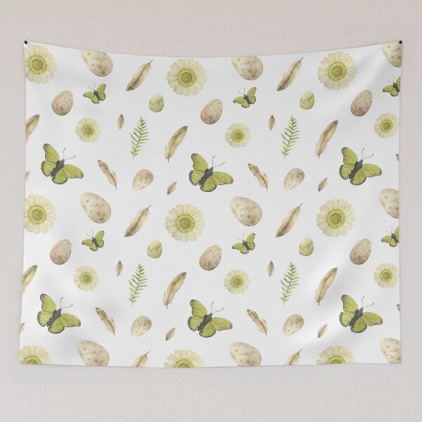 Item preview, Butterflies amongst the eggs and feathers  designed and sold by Green-over-red.