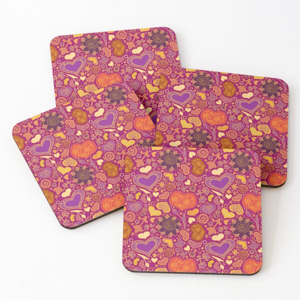Item preview, Groovy Seventies Heart Flower Pattern designed and sold by Spaceshipsells.