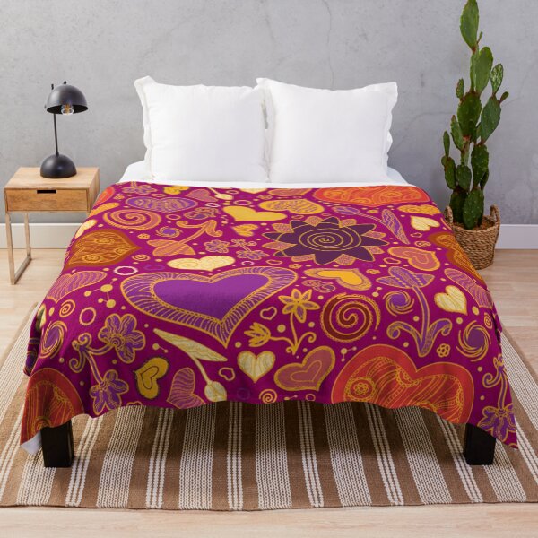 Item preview, Groovy Seventies Heart Flower Pattern designed and sold by Spaceshipsells.