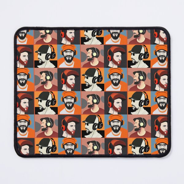 Item preview, Streamers.callcenter,vlogger wearing headphones and hat, orange color, warm tones. designed and sold by AISHOPPE.