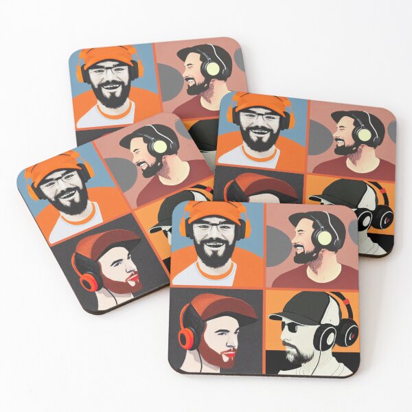 Item preview, Streamers.callcenter,vlogger wearing headphones and hat, orange color, warm tones. designed and sold by AISHOPPE.