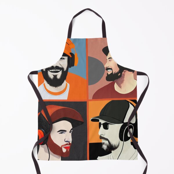 Item preview, Streamers.callcenter,vlogger wearing headphones and hat, orange color, warm tones. designed and sold by AISHOPPE.