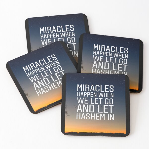 Artikelvorschau, Wunder geschehen, wenn wir loslassen und Hashem hereinlassen. Religiöses Zitat entworfen und verkauft von Stories To Inspire - Motivational Jewish Quotes.