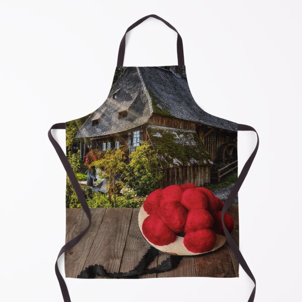 Item preview, Black Forest Bollenhut on a wooden table in front of a historic mill designed and sold by Jürgen Wiesler.