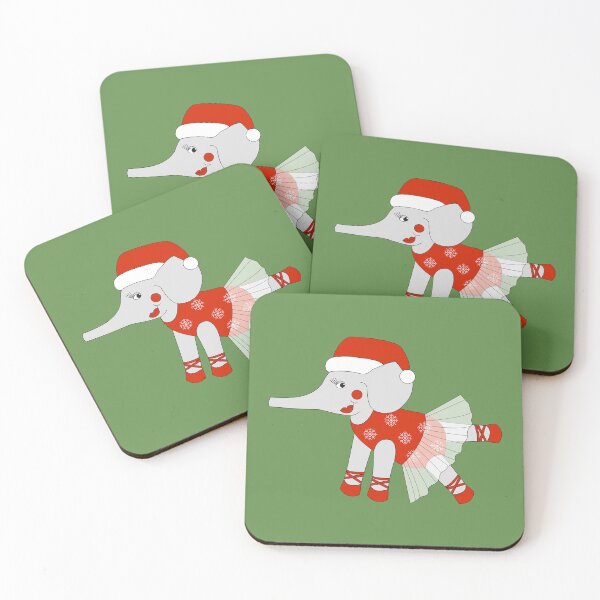 Item preview, Arte digital del elefante de la bailarina de la Navidad verde | Especial de Navidad | Melanie Jensen Ilustraciones designed and sold by Melanie Jensen.