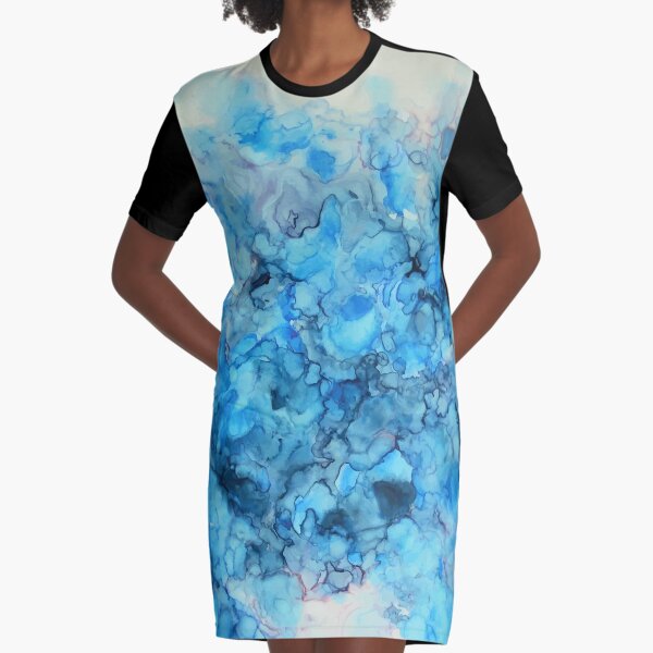 Polar - Alcohol Ink Painting Graphic T-Shirt Dress