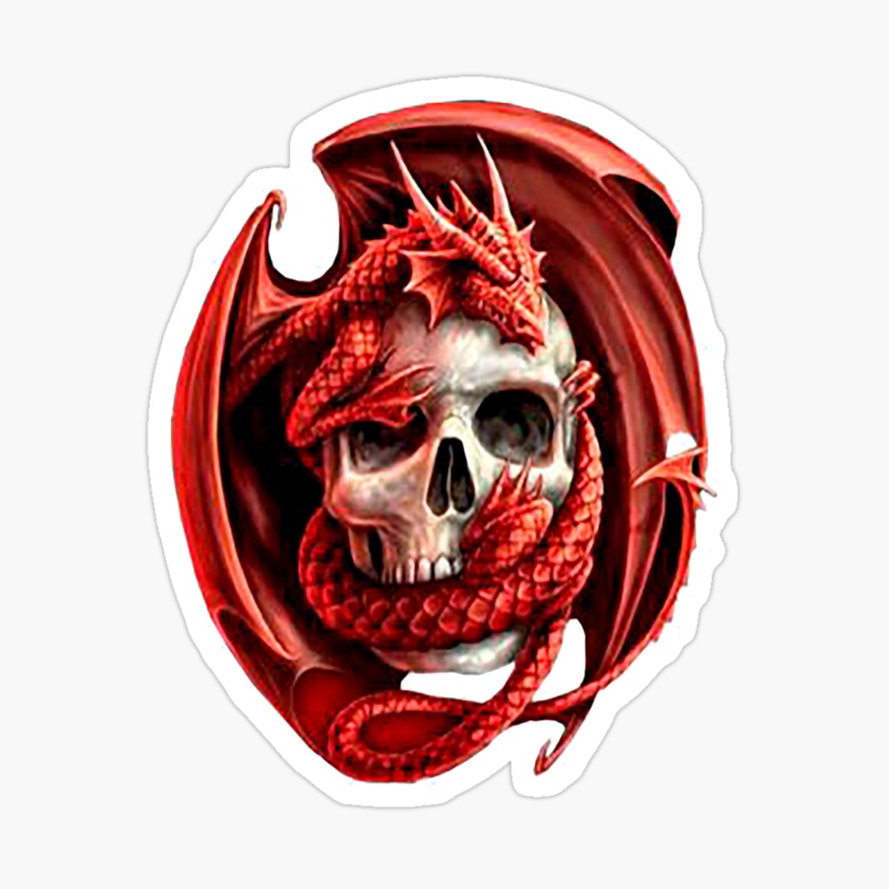 Skull And Dragon Poster By Cordmarcos Redbubble
