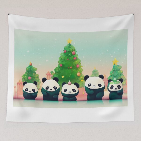 Item preview, Cute Pandas Christmas  - Created by Artificial Intelligence designed and sold by Created-by-AI.