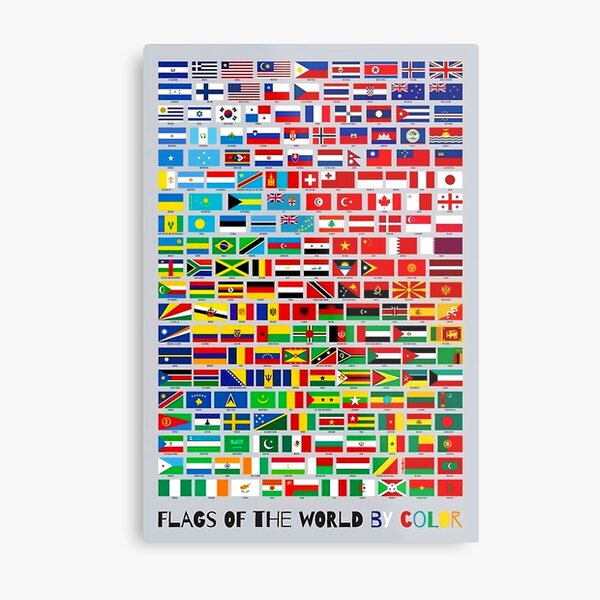 Flags All Country In World Metal Print
